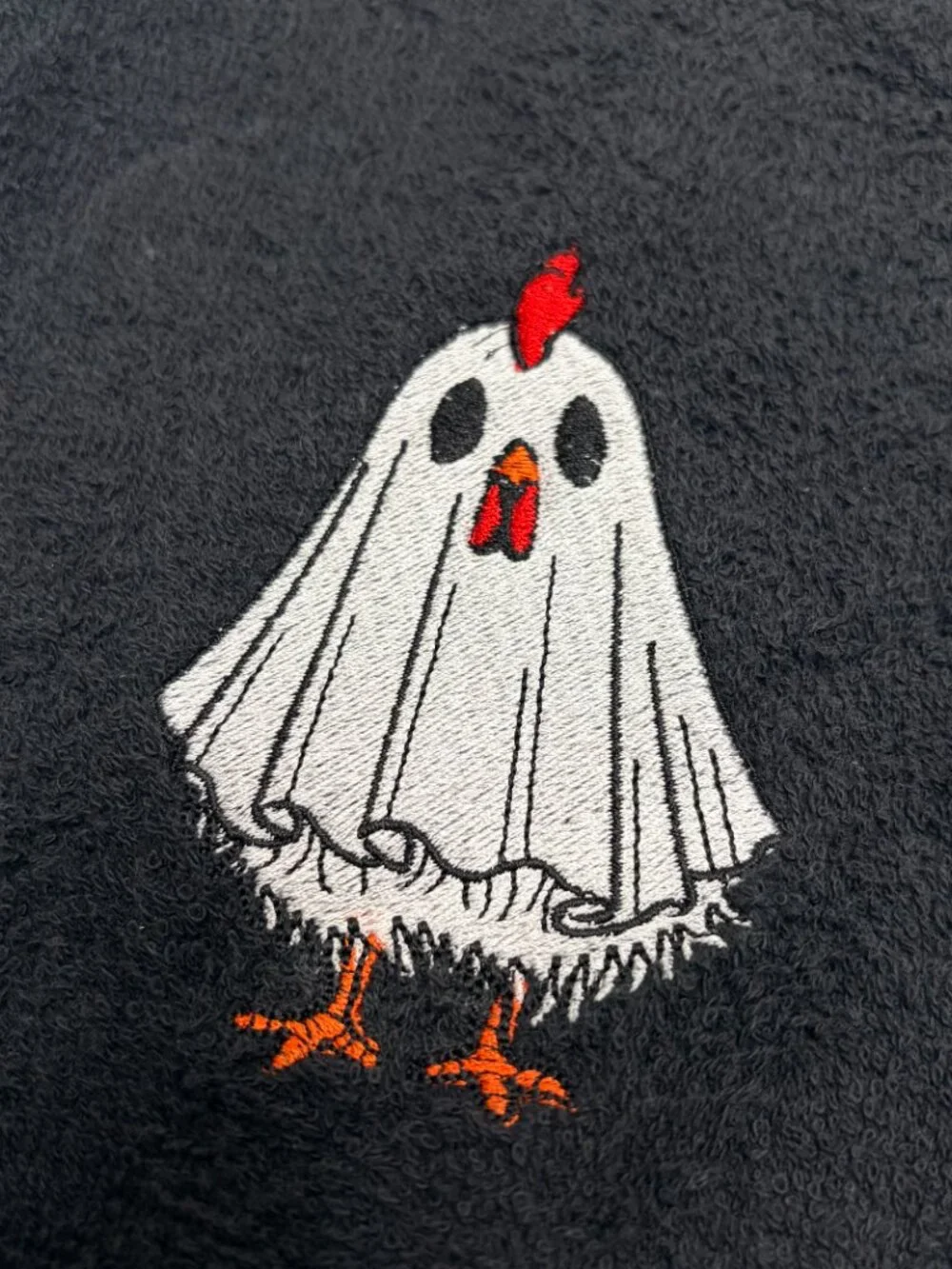 Halloween Towels Embroidered Hand Towel Set Funny Holiday Bathroom Ghost Chicken